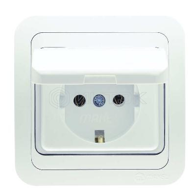 Розетка 1-м СП Mimoza 16А IP20 с крышкой керамика бел./бел. Makel 12009 изображение, фото