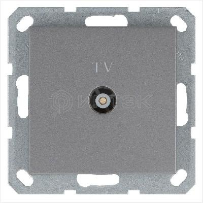 Розетка телевизионная оконечная TV Ф9.5мм механизм алюм. Jasmart G6001S изображение, фото