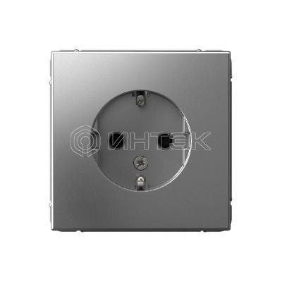 Розетка ArtGallery 16А с заземл. защ. шторки механизм сталь  Systeme Electric GAL000945 изображение, фото