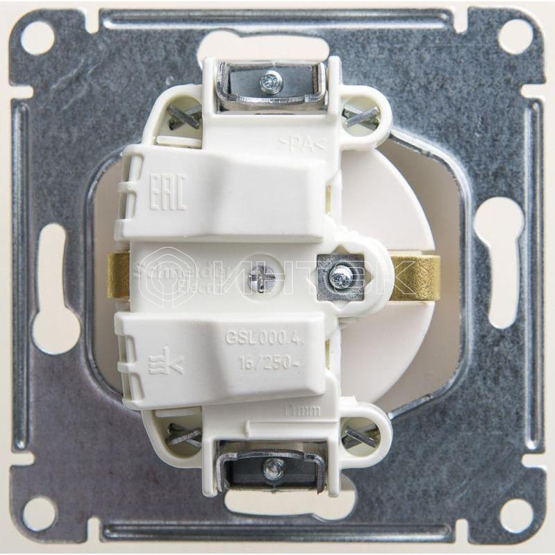 Розетка 1-м СП Glossa 16А IP20 с заземл. механизм перламутр.  Systeme Electric GSL000643 изображение, фото