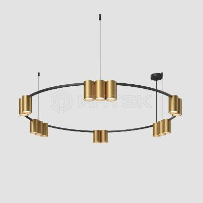 Светильник ORBIT 15Вт 15xGU10 IP20 LED подвесной алюм. черн.+сатинированное зол. DENKIRS 764327 изображение, фото