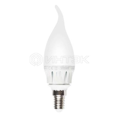 Лампа светодиодная LED-CW37-6Вт/WW/E14/FR ALM01WH пластик Uniel 08137 изображение, фото
