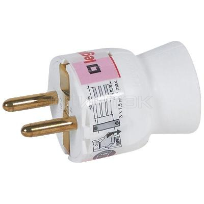 Вилка электрич. каб. Helium 16А 2P+E прямая бел. Legrand 050187 изображение, фото