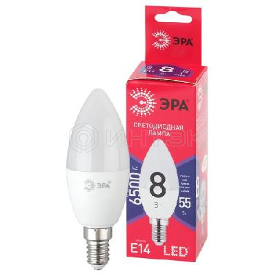 Лампа светодиодная RED LINE LED B35-8W-865-E14 R 8Вт B35 свеча 6500К нейтр. бел. E14 Эра Б0045341 изображение, фото