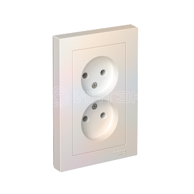 Розетка 2-м СП AtlasDesign 16А IP20 без заземл. в сборе жемчуж.  Systeme Electric ATN000420 изображение, фото