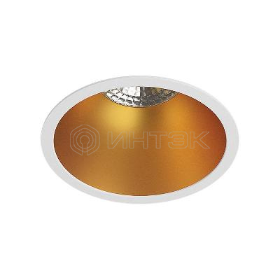 Светильник 10Вт GU5.3 IP20 LED встраив. пластик бел./зол. DENKIRS 593125 изображение, фото