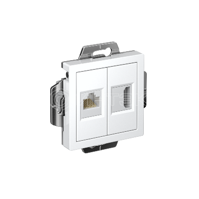 Розетка 2-м СП AtlasDesign HDMI + RJ45 кат.5E механизм бел. Systeme Electric ATN000182 изображение, фото