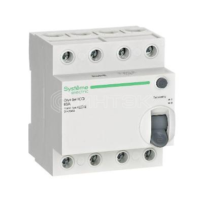 Выключатель дифференциального тока City9 Set 4п 63А 100мА A-S 400В Systeme Electric C9R76463