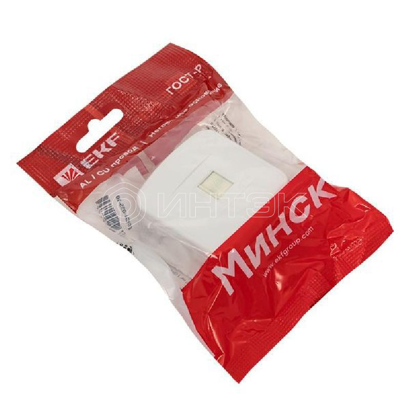 Розетка компьютерная 1-м ОП Минск RJ45 1А 120В бел. Basic EKF EGK01-035-10 изображение, фото
