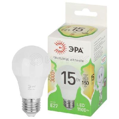 Лампа светодиодная GREEN LINE A60-15W-830-E27 GL 15Вт груша 3000К свет тепл. E27 Эра Б0067112 изображение, фото