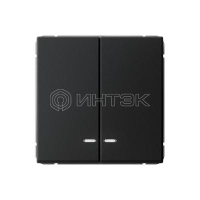 Выключатель 2-кл. ArtGallery (сх. 5а) 10AX с подсветкой механизм карбон  Systeme Electric GAL001053 изображение, фото