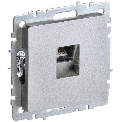 Розетка компьютерная СП RJ45 кат.5E BRITE РК10-БрА механизм алюм. IEK BR-K10-1-K47 изображение, фото