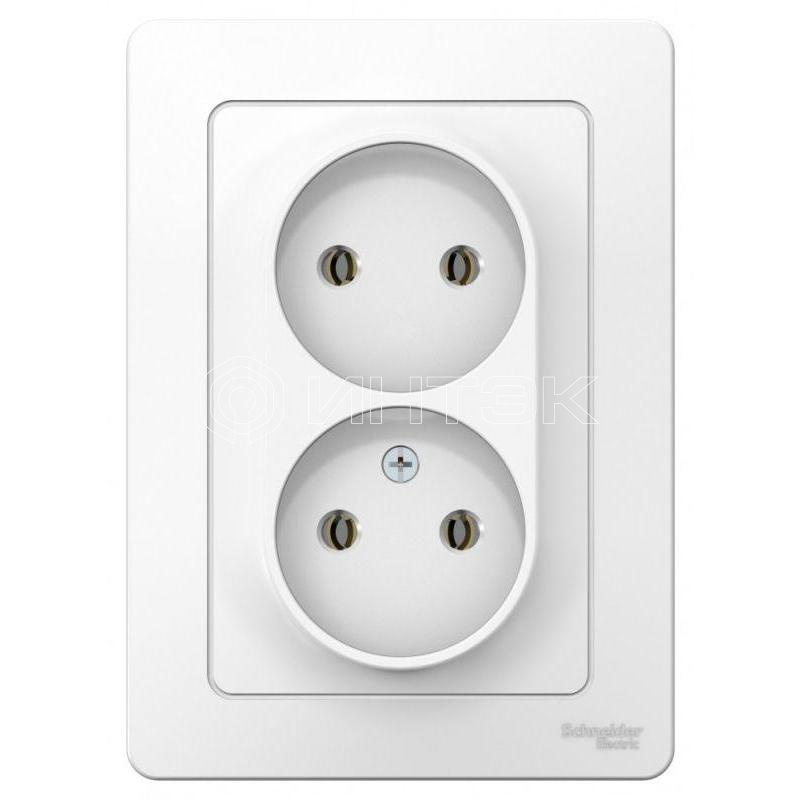 Розетка 2-м СП Blanca 16А IP20 250В без заземл. без защ. шторок бел.  Systeme Electric BLNRS000021 изображение, фото