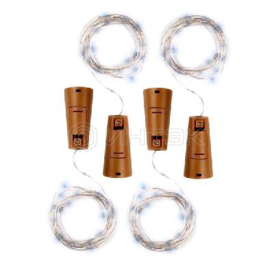 Гирлянда DC-G04-20WS4 пробки 20LED 3x(LR44/LR1154/AG13/G13) (в компл.) (уп.4шт) бел. ФАZА 5047952 изображение, фото