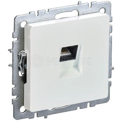 Розетка компьютерная СП RJ45 кат.5E BRITE РК10-БрЖ механизм жемчуж. IEK BR-K10-1-K36 изображение, фото