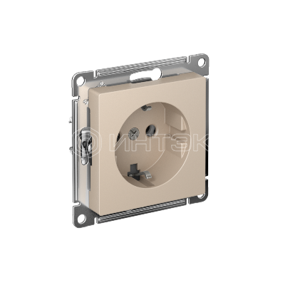 Розетка AtlasDesign 16А с заземл. быстрозажим. клем. механизм песочн. Systeme Electric ATN001243S изображение, фото