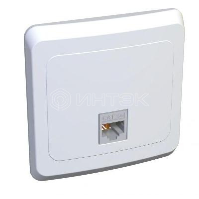 Розетка компьютерная 1-м СП Этюд RJ45 кат.5E бел. Systeme Electric KOMC-001B изображение, фото