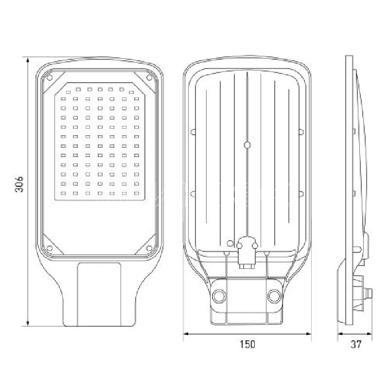 Светильник светодиодный SPP-504-0-50K-050 50Вт 5000К IP65 5000лм КСС Д DOB SMD 48мм уличный черн. Эра Б0062692 изображение, фото