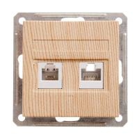Розетка компьютерная + телефонная 2-м СП W59 RJ45 + RJ11 кат.5E механизм сосна Systeme Electric RSI-251TK5E-7-86 изображение, фото