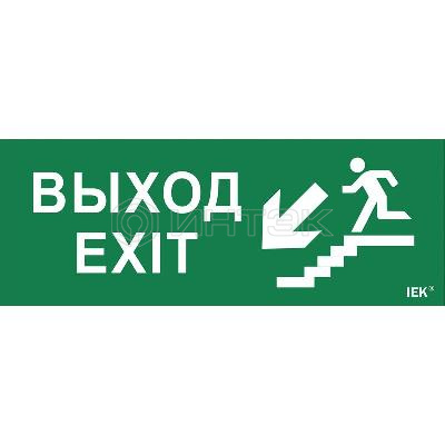 Этикетка самоклеящаяся "Выход/лестница вниз/фигура" ДПА IP20/54 IEK LPC10-1-24-09-VLVNF изображение, фото