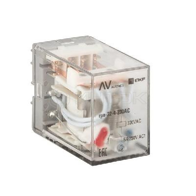Реле промежуточное RPA 22/4 5А 230В AC AVERES EKF rpa-22-4-230AC изображение, фото