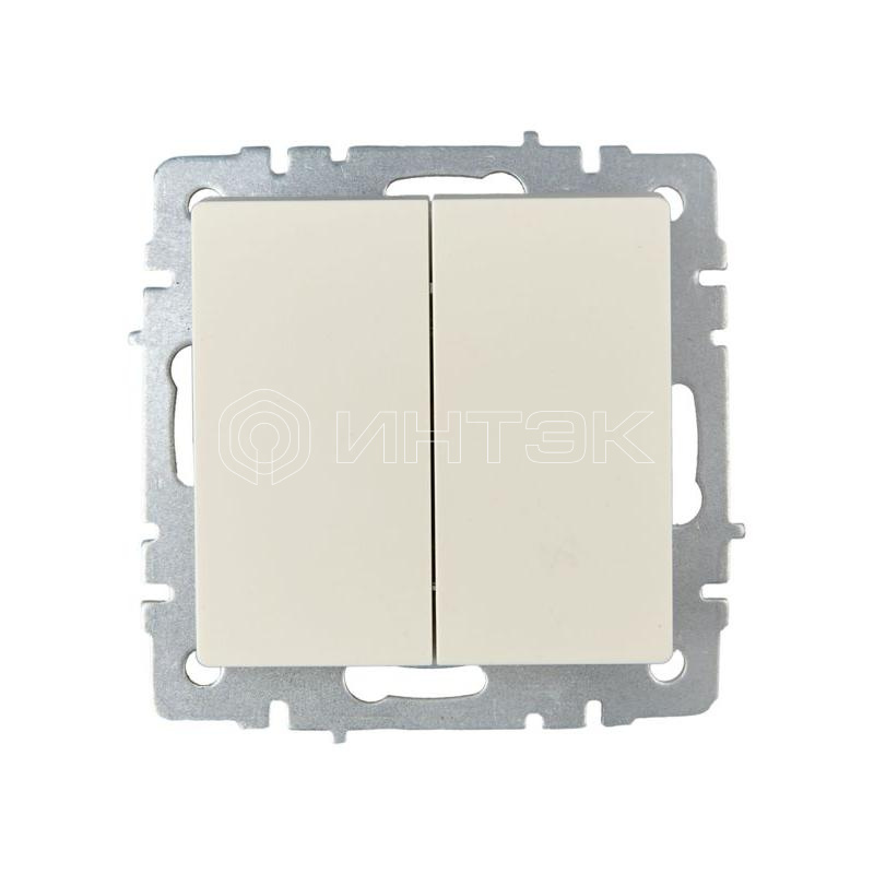 Выключатель проходной 2-кл. СП BRITE ВС10-2-6-БрКр 10А механизм беж. IEK BR-V22-0-10-K10 изображение, фото