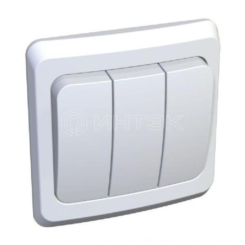 Выключатель 3-кл. СП Этюд 10А IP20 бел.  Systeme Electric BC10-003B изображение, фото