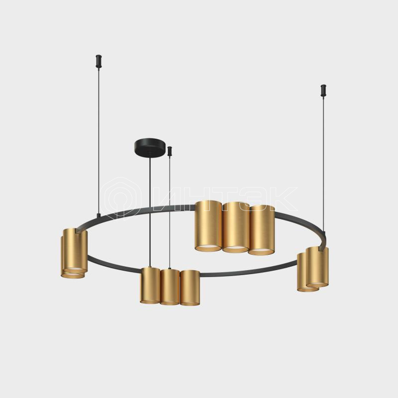 Светильник ORBIT 15Вт 10xGU10 IP20 LED подвесной алюм. черн.+сатинированное зол. DENKIRS 764325 изображение, фото