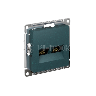 Розетка компьютерная 2-м AtlasDesign RJ45 кат.5E механизм изумруд Systeme Electric ATN000885 изображение, фото