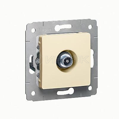 Розетка телевизионная проходная TV 1-м СП Cariva 14дБ 2150/2400МГц механизм сл. кость Legrand 773780 изображение, фото