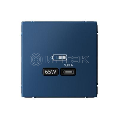 Розетка USB ArtGallery тип C 65Вт QC PD высокоскор. ЗУ механизм аквамарин Systeme Electric GAL001127 изображение, фото