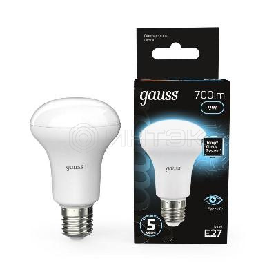Лампа светодиодная Black 9Вт R63 рефлектор 4100К нейтр. бел. E27 700лм GAUSS 106002209 изображение, фото