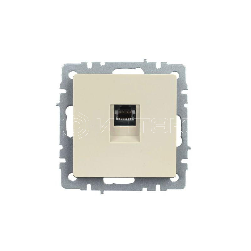 Розетка компьютерная СП RJ45 кат.5E BRITE РК10-БрКр механизм беж. IEK BR-K10-1-K10 изображение, фото