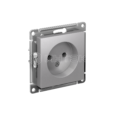 Розетка 1-м СП AtlasDesign 16А IP20 без заземл. без защ. шторок механизм алюм.  Systeme Electric ATN000341 изображение, фото