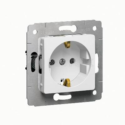 Розетка 1-м СП Cariva 16А IP20 2P+E защ. шторки немецк. стандарт винтов. клеммы механизм бел. (DIY-упак.) Legrand 695947 изображение, фото