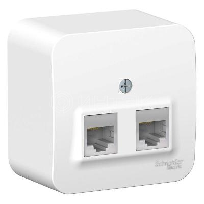 Розетка компьютерная 2-м ОП Blanca RJ45 кат.5E с изолир. пластиной бел.  Systeme Electric BLNIA045451 изображение, фото