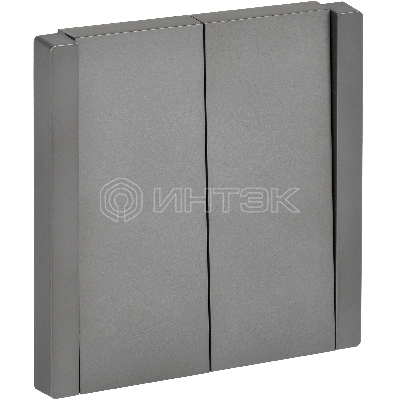  Выключатель 2-клавишный 10А FP505 сталь IEK FORTE&PIANO FP-V20-0-10-1-K46 изображение, фото
