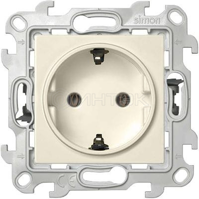 Розетка 1-м СП Simon 24 16А IP20 2P+E Push&Go без защ. шторок механизм сл. кость Simon 2420434-031 изображение, фото