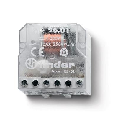 Реле шаговое электромеханич. 1NO 10А 2 состояния AgNi 230В AC монтаж в коробке IP20 FINDER 260182300000 изображение, фото