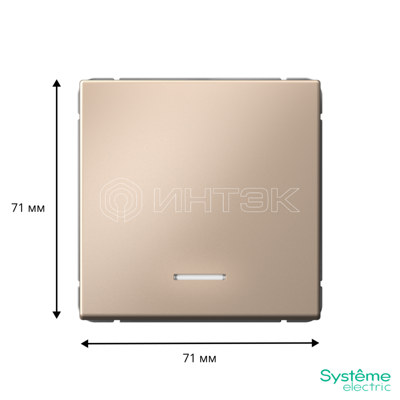 Выключатель 1-кл. ArtGallery (сх. 1а) 10AX с подсветкой механизм песочн.  Systeme Electric GAL001213 изображение, фото