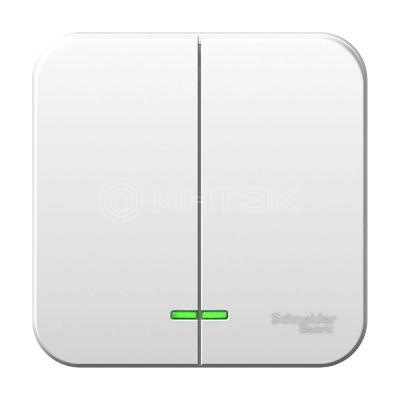 Выключатель 2-кл. ОП Blanca 6А IP20 (сх. 5) 250В с подсветкой бел. Systeme Electric BLNVA065101 изображение, фото