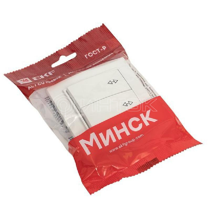 Переключатель проходной 2-кл. СП Минск 10А IP20 бел. Basic EKF ERV10-027-10 изображение, фото