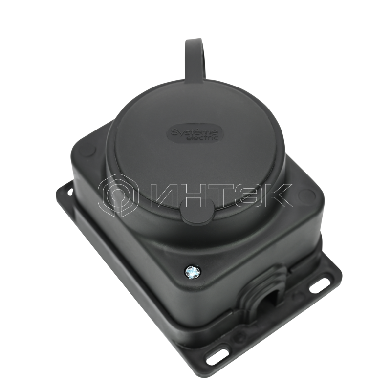 Колодка удлинителя 1-м MultiSet 16А 250В IP44 с заземл. каучук черн.  Systeme Electric MST4003BK изображение, фото