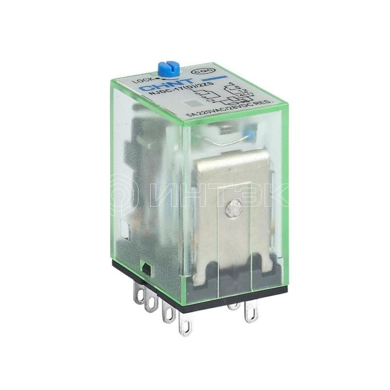 Реле промежуточное с кнопкой тестирования NJDC-17(D)/4ZS 4 конт. с инд. LED 3А AC220В (R) CHINT 651141 изображение, фото
