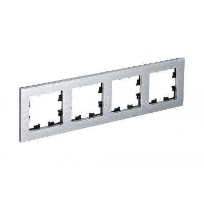 Рамка 4-м AtlasDesign Nature метал. серебр. Systeme Electric ATN312104 изображение, фото