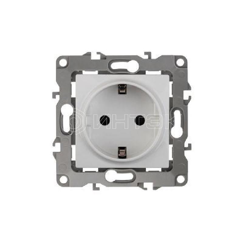 Розетка 1-м СП Эра12 12-2101-01 16А IP20 16AX 250В 2P+E Schuko механизм бел. Эра Б0014675 изображение, фото