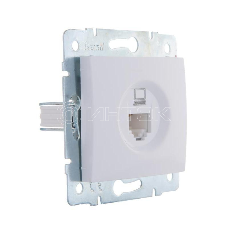 Розетка компьютерная 1-м СП Karina RJ45 механизм бел. LEZARD 707-0288-139 изображение, фото