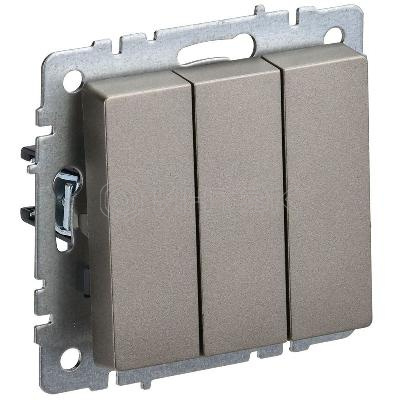 Выключатель 3-кл. СП BRITE ВС10-3-0-БрШ 10А механизм шампань IEK BR-V30-0-10-K37 изображение, фото