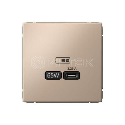 Розетка USB ArtGallery тип C 65Вт QC PD высокоскор. ЗУ механизм песочн. Systeme Electric GAL001227 изображение, фото