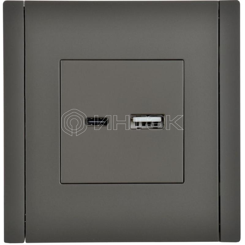 Розетка FORTE&PIANO USB A+C 18Вт FP351 сер. IEK FP-U22-018-K03 изображение, фото
